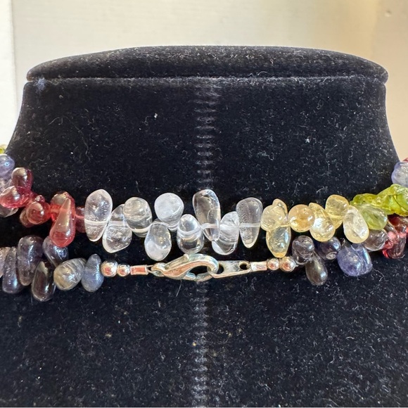 Natural Multi Gemstone Tear Drops Briolette Beaded Necklace 6-10 MM 38 Inch - Picture 4 of 16